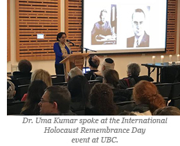 Dr. Uma Kumar speaking at UBC.