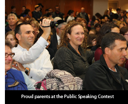 Proud parents at the Public Speaking Contest